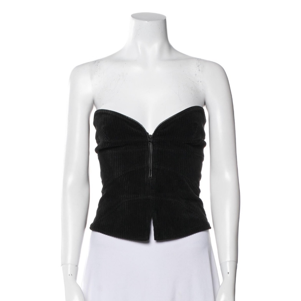 Knwls black corduroy shiv tank top L Charlotte Knowles